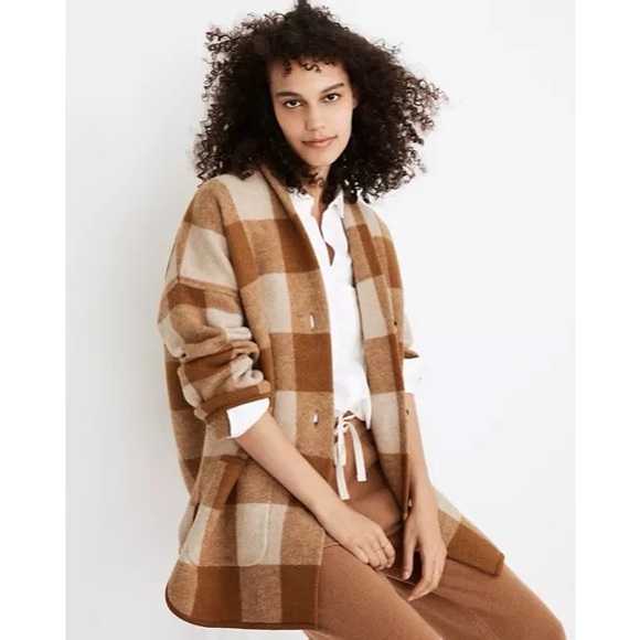 Madewell Buffalo Check Sweater Coat 